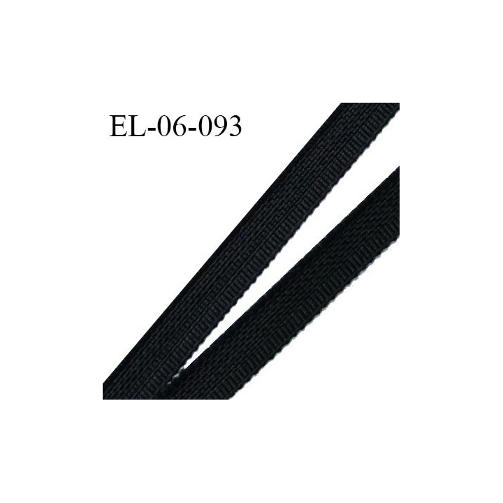 Elastique 6 mm fin spécial lingerie polyamide élasthanne couleur noir grande marque fabriqué en France prix au mètre