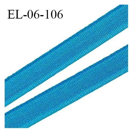 Elastique 6 mm fin spécial lingerie polyamide élasthanne couleur bleu paon grande marque fabriqué en France prix au mètre
