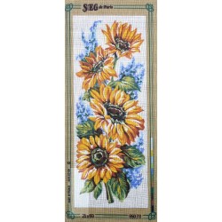 Canevas à broder 25 x 60 cm marque SEG de Paris thème LES TOURNESOLS fabrication française