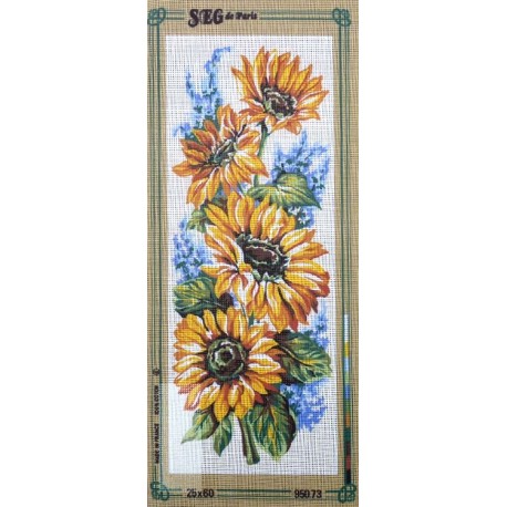 Canevas à broder 25 x 60 cm marque SEG de Paris thème LES TOURNESOLS fabrication française