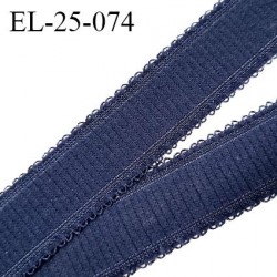 Elastique 25 mm lingerie couleur bleu denim très beau fabriqué en France pour une grande marque prix au mètre