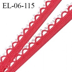 Elastique picot 6 mm lingerie haut de gamme fabriqué en France élastique souple couleur coquelicot prix au mètre