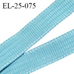 Elastique 24 mm lingerie couleur bleu horizon légèrement brillant très beau fabriqué en France prix au mètre