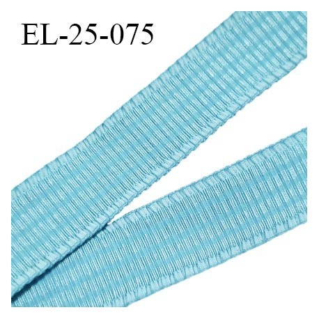 Elastique 24 mm bretelle et lingerie couleur bleu horizon légèrement brillant très beau fabriqué en France prix au mètre