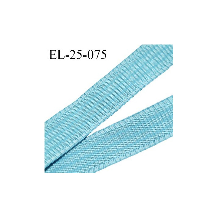Elastique 24 mm bretelle et lingerie couleur bleu horizon légèrement brillant très beau fabriqué en France prix au mètre