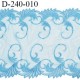 Dentelle broderie 24 cm très haut de gamme extensible largeur 24 cm couleur bleu très belle prix pour un mètre