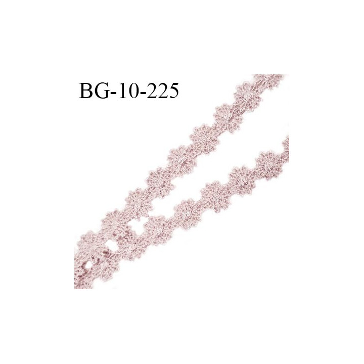 Galon ruban guipure motif fleurs couleur gris rose largeur 10 mm prix au mètre