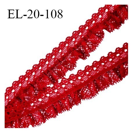 Elastique 20 mm froufrou dentelle couleur rouge tentation largeur de la bande élastique 5 mm élastique souple prix au mètre