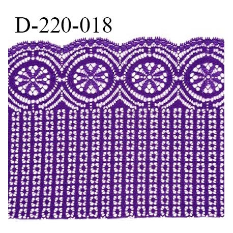 Dentelle 22 cm lycra extensible très haut de gamme largeur 22 cm couleur violet fabriqué en France bandes jacquard prix au mètre