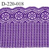 Dentelle 22 cm lycra extensible très haut de gamme largeur 22 cm couleur violet fabriqué en France bandes jacquard prix au mètre