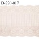 Dentelle 22 cm lycra extensible très haut de gamme largeur 22 cm couleur gris rosé fabriqué en France prix au mètre