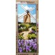 Canevas à broder 25 x 60 cm marque ROYAL PARIS thème le moulin aux iris fabrication française