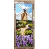 Canevas à broder 25 x 60 cm marque ROYAL PARIS thème le moulin aux iris fabrication française