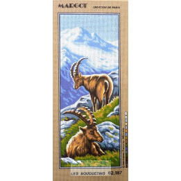 Canevas à broder 25 x 60 cm marque MARGOT thème les bouquetins Création de Paris