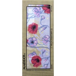 Canevas à broder 25 x 60 cm marque MARGOT thème COQUELICOTS l'air du printemps II