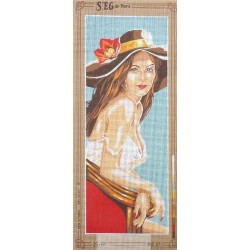 Canevas à broder 25 x 60 cm marque SEG de Paris thème jeune femme made in France