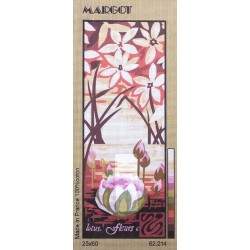 Canevas à broder 25 x 60 cm marque MARGOT thème FLEUR DE LOTUS made in France
