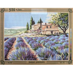 Canevas à broder 45 x 60 cm marque SEG DE PARIS thème SENTEURS PROVENCALES fabrication française