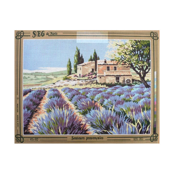 Canevas à broder 45 x 60 cm marque SEG DE PARIS thème SENTEURS PROVENCALES fabrication française
