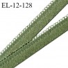 Elastique 12 mm lingerie haut de gamme couleur vert oasis fabriqué en France largeur 12 mm + 2 mm picots prix au mètre