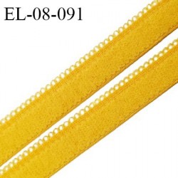 Elastique picot 8 mm haut de gamme couleur jaune palmier doux au toucher fabriqué en France pour une grande marque prix au mètre