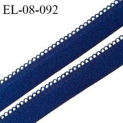 Elastique picot 8 mm haut de gamme couleur bleu jersey doux au toucher fabriqué en France pour une grande marque prix au mètre
