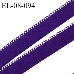 Elastique picot 8 mm haut de gamme couleur violet doux au toucher fabriqué en France pour une grande marque prix au mètre