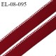 Elastique picot 8 mm haut de gamme couleur rouge bourgogne ou brun henne au toucher fabriqué en France prix au mètre