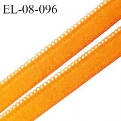 Elastique picot 8 mm haut de gamme couleur orange maya au toucher fabriqué en France pour une grande marque prix au mètre