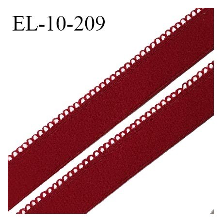 Elastique picot 10 mm lingerie couleur rouge bourgogne ou brun henne haut de gamme fabriqué en France prix au mètre
