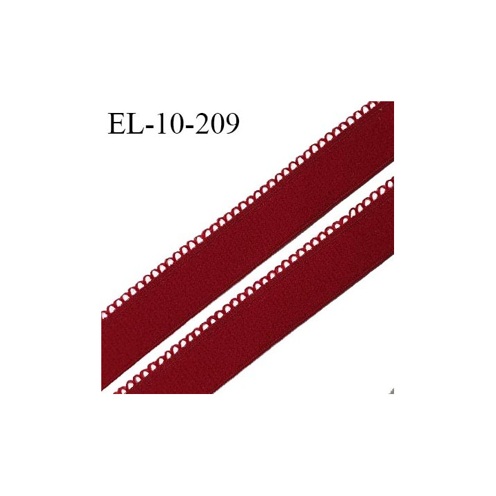 Elastique picot 10 mm lingerie couleur rouge bourgogne ou brun henne haut de gamme fabriqué en France prix au mètre