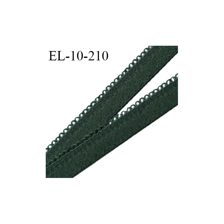 Elastique picot 10 mm lingerie couleur vert anglais haut de gamme fabriqué en France pour une grande marque prix au mètre