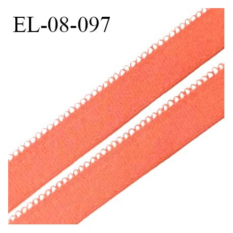 Elastique picot 8 mm haut de gamme couleur orangeade au toucher fabriqué en France pour une grande marque prix au mètre