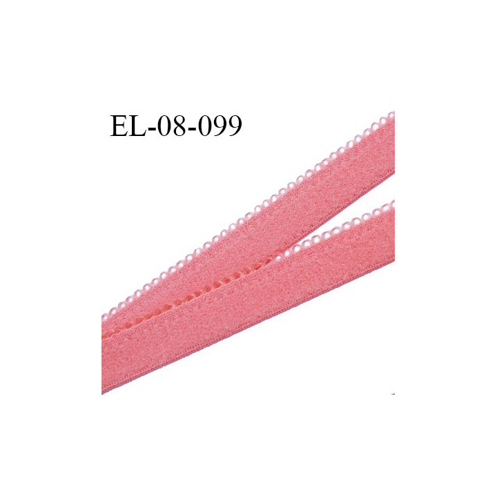 Elastique picot 8 mm haut de gamme couleur rose funky au toucher fabriqué en France pour une grande marque prix au mètre