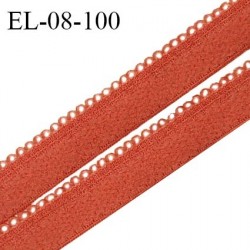 Elastique picot 8 mm haut de gamme couleur rouille au toucher fabriqué en France pour une grande marque prix au mètre