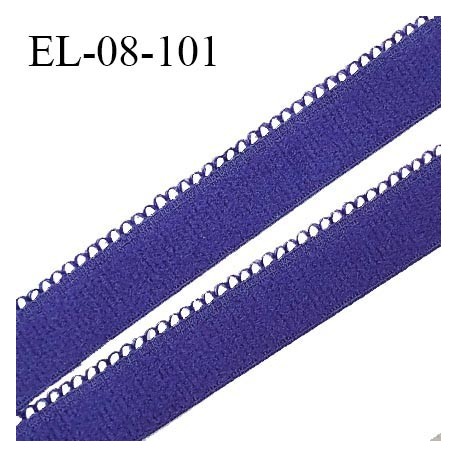 Elastique picot 8 mm haut de gamme couleur bleu gouache doux au toucher fabriqué en France pour une grande marque prix au mètre