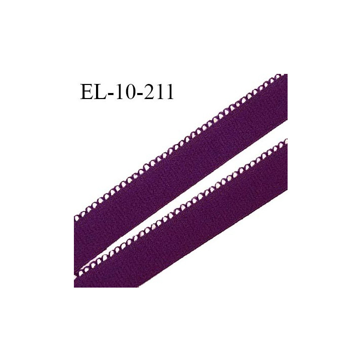 Elastique picot 10 mm lingerie couleur prune largeur 10 mm haut de gamme fabriqué en France pour une grande marque prix au mètre