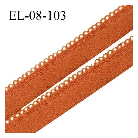 Elastique picot 8 mm haut de gamme couleur orange citrouille doux au toucher fabriqué en France prix au mètre