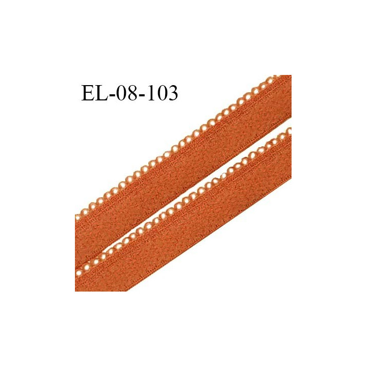 Elastique picot 8 mm haut de gamme couleur orange citrouille doux au toucher fabriqué en France prix au mètre
