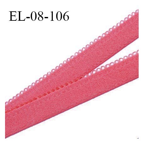 Elastique picot 8 mm haut de gamme couleur rose tagada doux au toucher fabriqué en France pour une grande marque prix au mètre