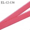 Elastique picot 12 mm lingerie haut de gamme couleur rose fleur fabriqué en France largeur 12 mm + 2 mm picots prix au mètre