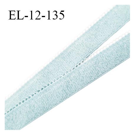 Elastique picot 12 mm lingerie haut de gamme couleur menthe glacée fabriqué en France largeur 12 mm + 2 mm picots prix au mètre