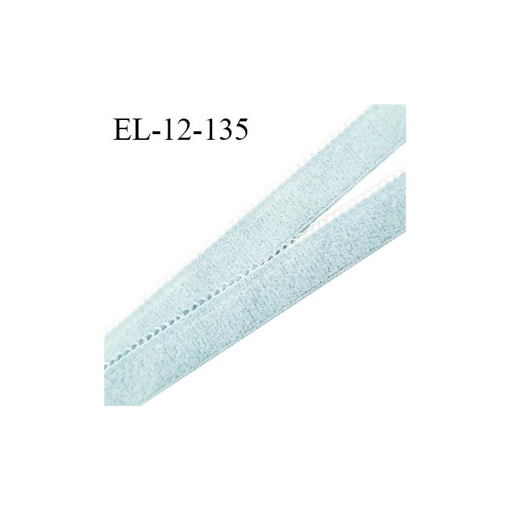Elastique picot 12 mm lingerie haut de gamme couleur menthe glacée fabriqué en France largeur 12 mm + 2 mm picots prix au mètre