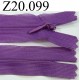 fermeture éclair invisible longueur 20 cm couleur violet non séparable zip nylon largeur 2.4 cm