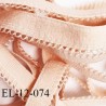 Elastique 12 mm lingerie haut de gamme couleur rose glacé fabriqué en France largeur 12 mm + 2 mm picots prix au mètre