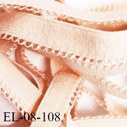 élastique lingerie picot 8 mm couleur rose glace aspect velours fabriqué en France largeur 8 mm + 2 mm picot prix au mètre
