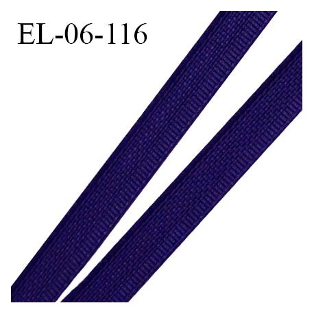 Elastique 6 mm fin spécial lingerie polyamide élasthanne couleur bleu nuit grande marque fabriqué en France prix au mètre