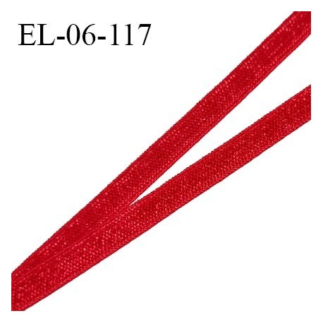 Elastique 6 mm fin spécial lingerie polyamide élasthanne couleur rouge brillant grande marque fabriqué en France prix au mètre