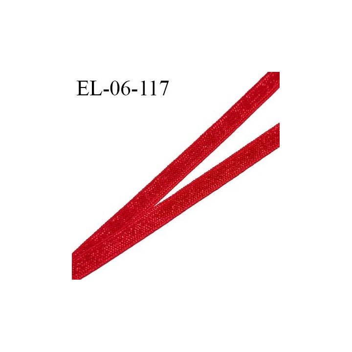 Elastique 6 mm fin spécial lingerie polyamide élasthanne couleur rouge brillant grande marque fabriqué en France prix au mètre