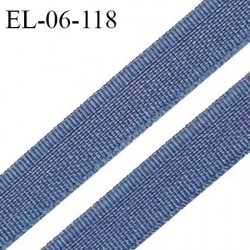 Elastique 6 mm fin spécial lingerie polyamide élasthanne couleur bleu tempête grande marque fabriqué en France prix au mètre